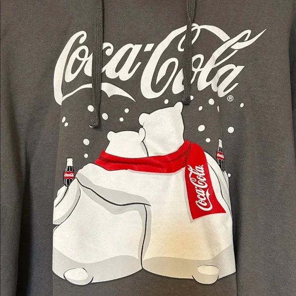 Hot Topic Coca‑Cola Polar Bears Cropped Hoodie – Women’s Large, EUC - Picture 12 of 16